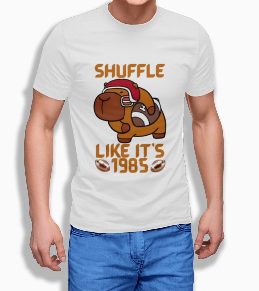 Shuffle Like It's 1985 Capybara With Headphones T-Shirt