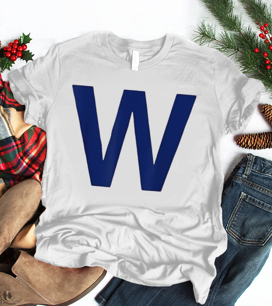 Chicago Cubs Blue W Baseball Team Victory T-Shirt