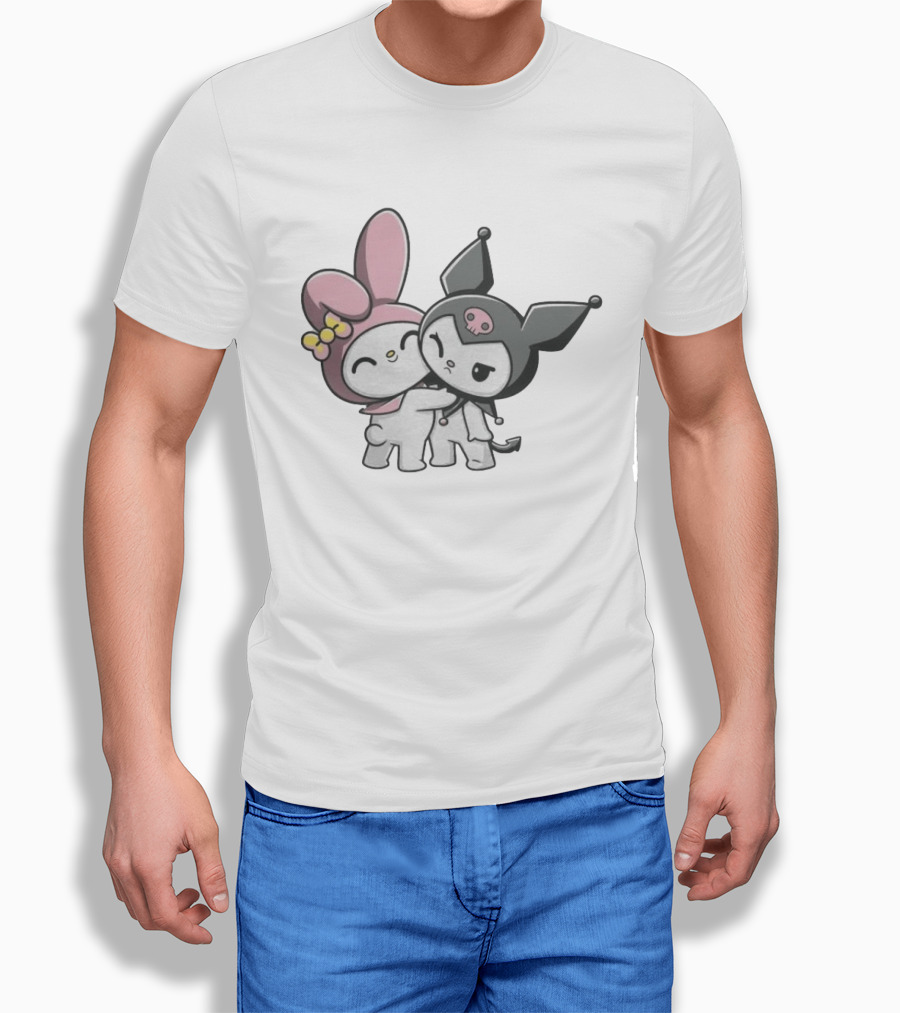 Sanrio My Melody And Kuromi Hugging Cute Characters T-Shirt