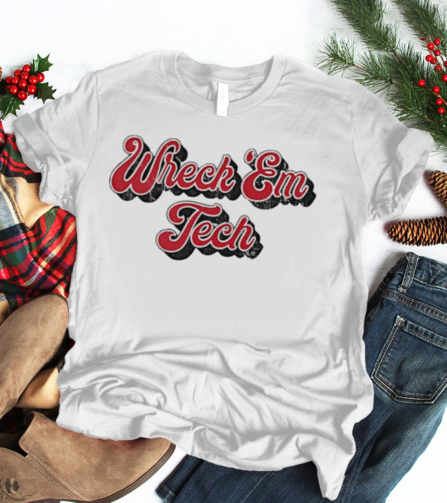 Wreck Em Tech Classic Texas Tech 70s Script T-Shirt
