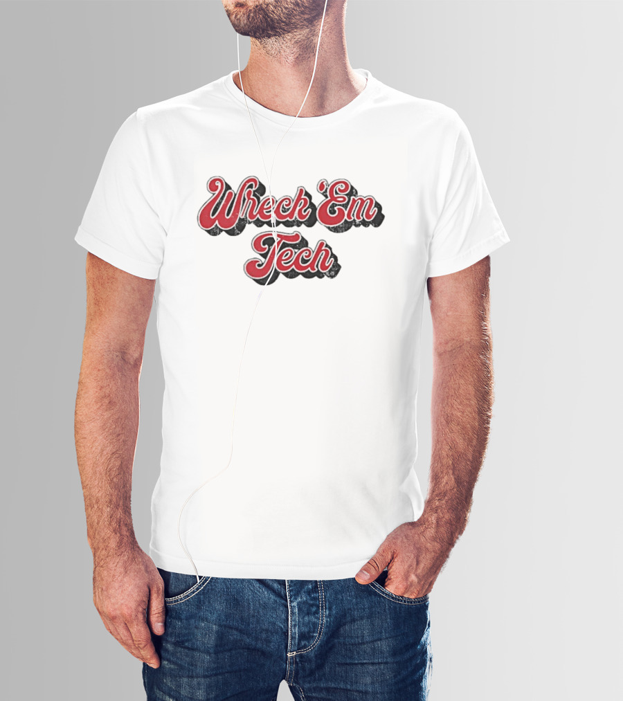 Wreck Em Tech Classic Texas Tech 70s Script T-Shirt
