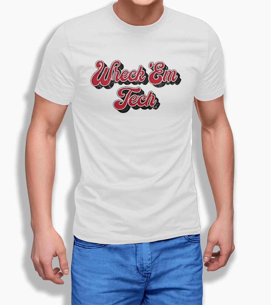Wreck Em Tech Classic Texas Tech 70s Script T-Shirt