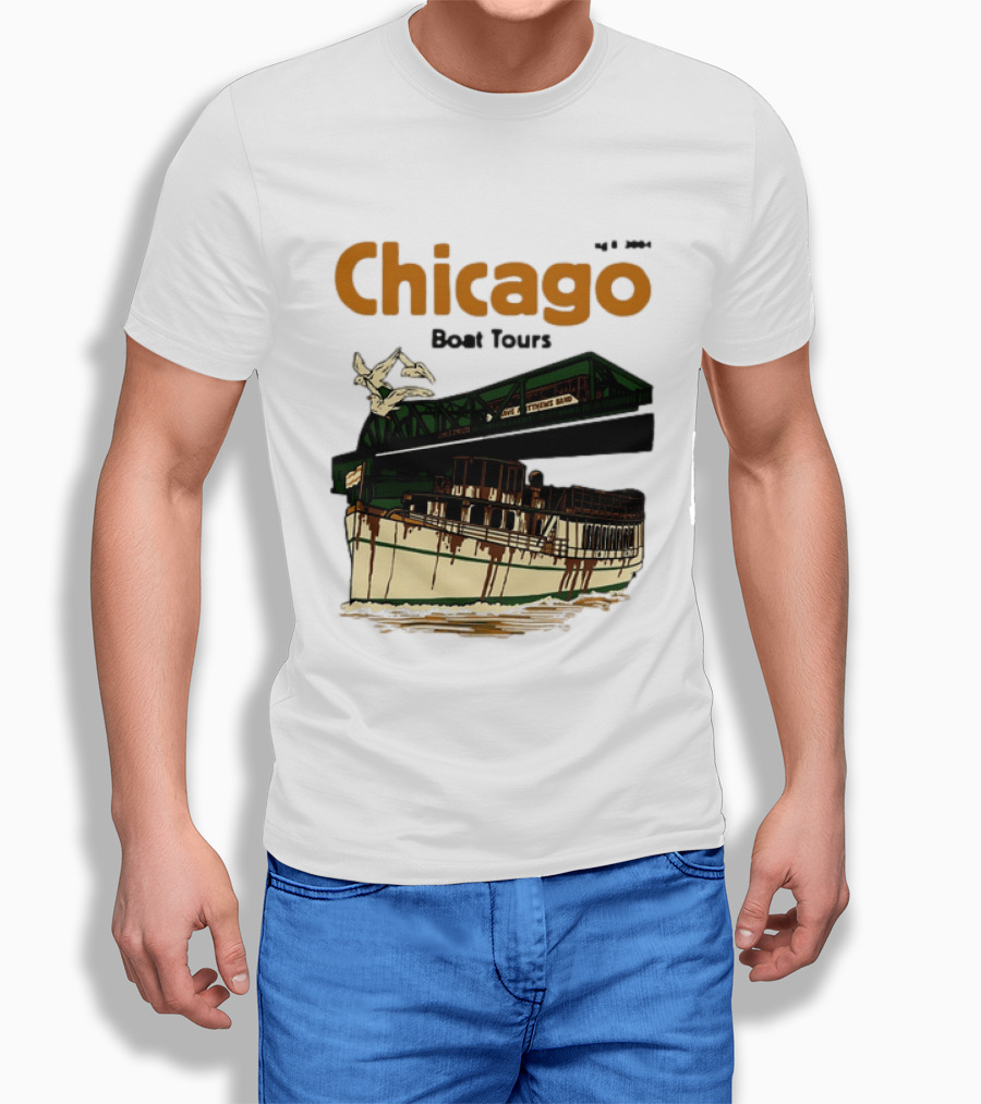 Dave Matthews Band Chicago Boat Tours August 8 2004 Vintage Concert T-Shirt