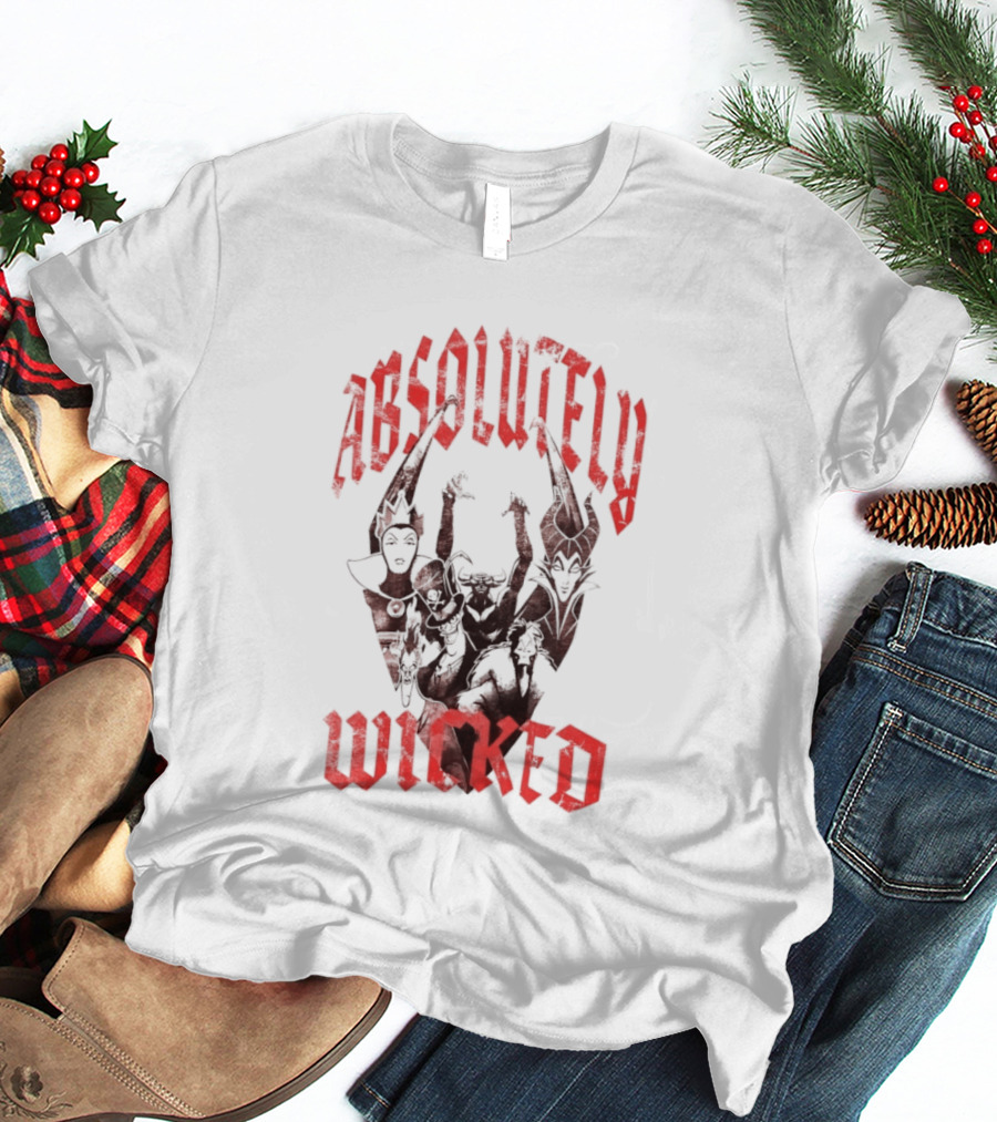 Disney Villains Absolutely Wicked Distressed Iconic Characters T-Shirt