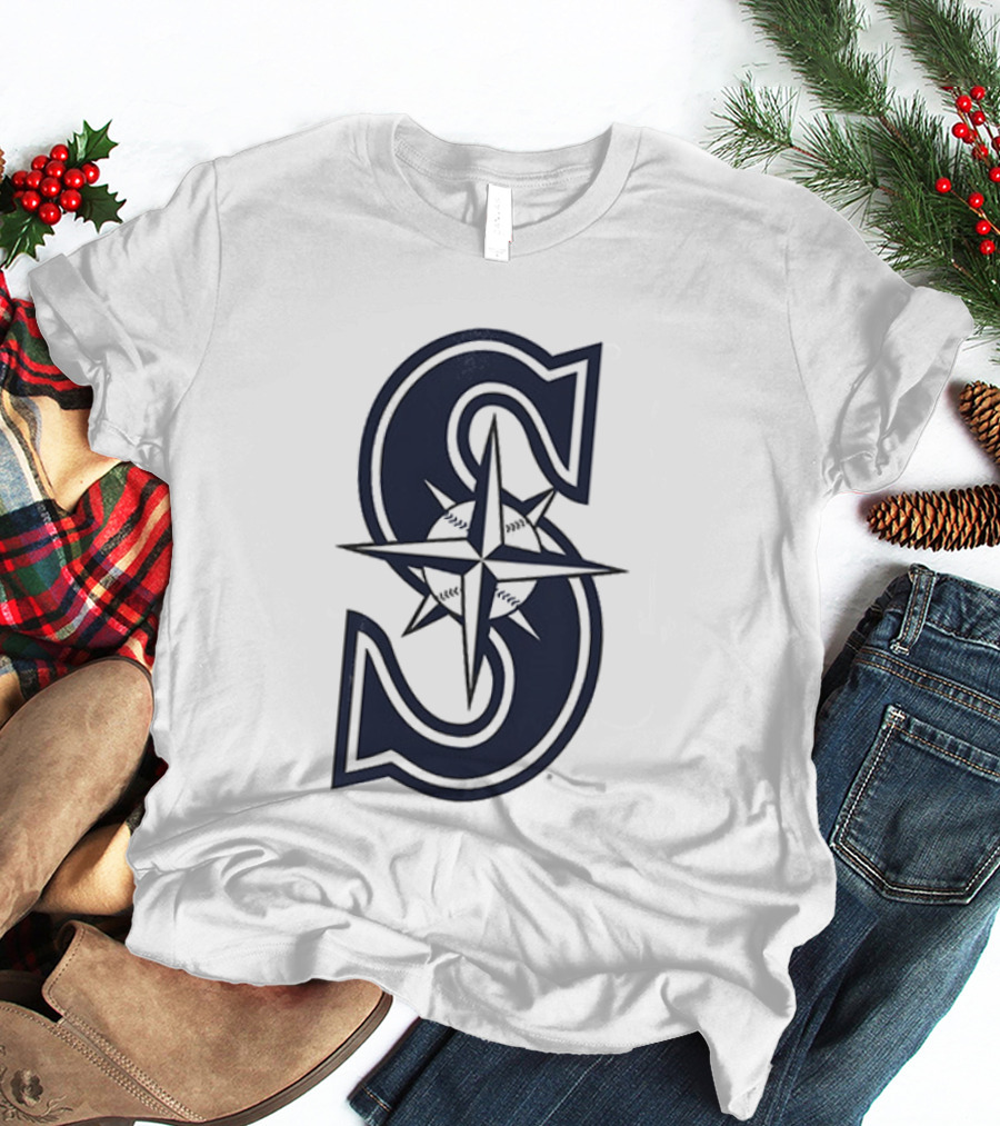Seattle Mariners Tridents Up Compass Rose Iconography T-Shirt