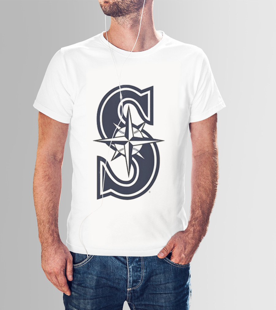 Seattle Mariners Tridents Up Compass Rose Iconography T-Shirt