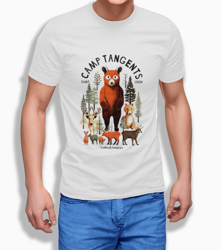 Camp Tangents Bear Crew Wildlife Forest Animals T-Shirt