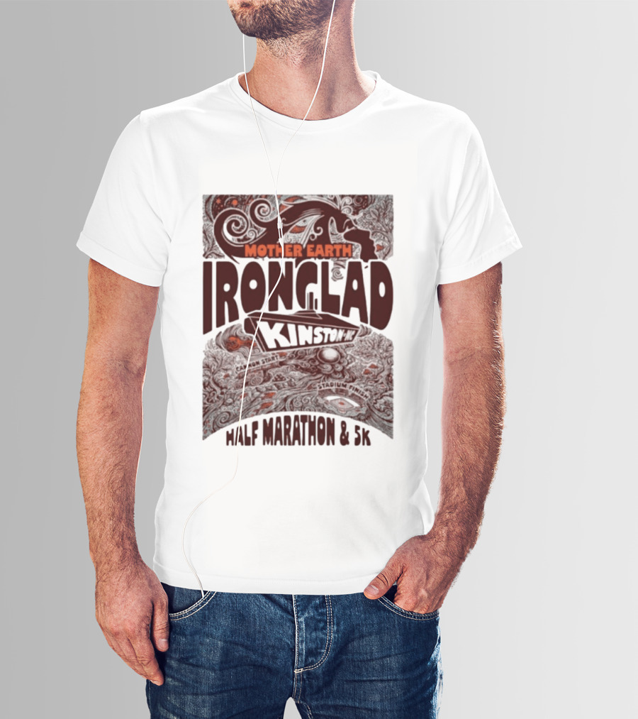 Mother Earth Ironclad Kinston Half Marathon 5K Cannon Start Stadium Finish T-Shirt