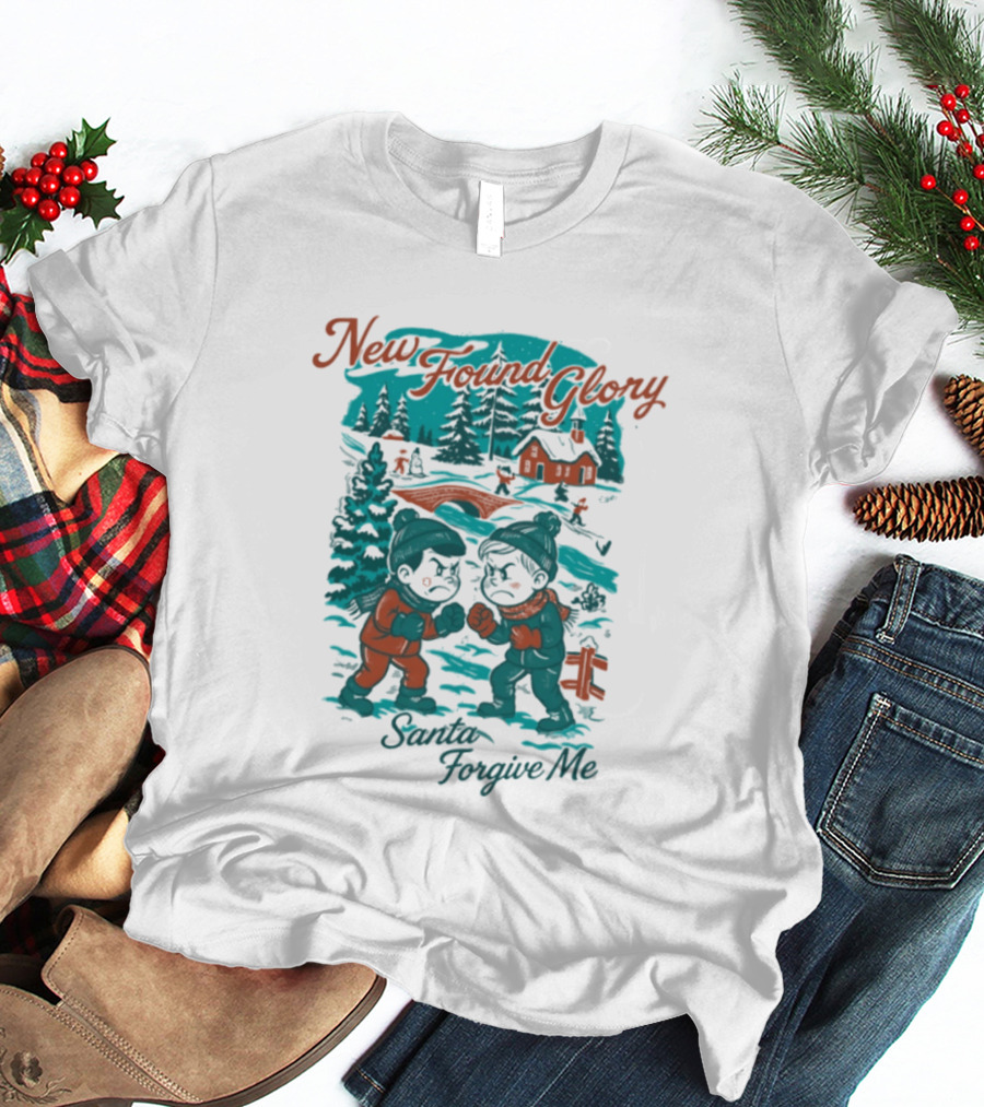 New Found Glory Santa Forgive Me Winter Scene T-Shirt