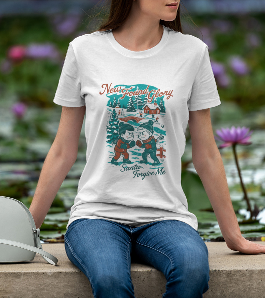New Found Glory Santa Forgive Me Winter Scene T-Shirt