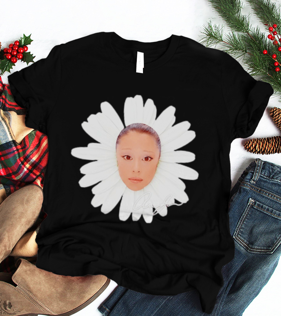 Ariana Grande Daisy Flower Face With Signature T-Shirt