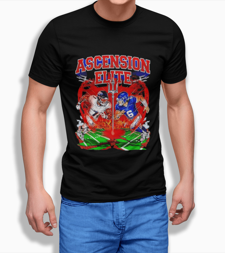 Ascension Elite Football Players Trident Fire Field Face Off T-Shirt