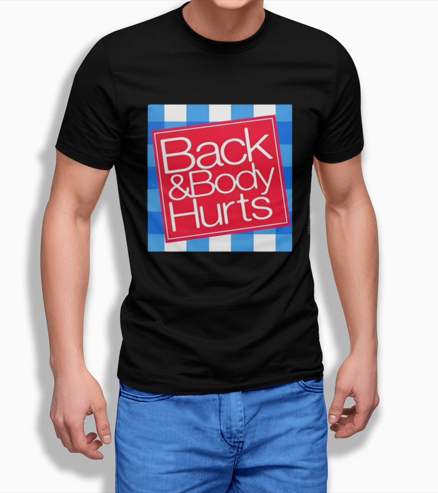 Back And Body Hurts Blue Gingham Square Red T-Shirt