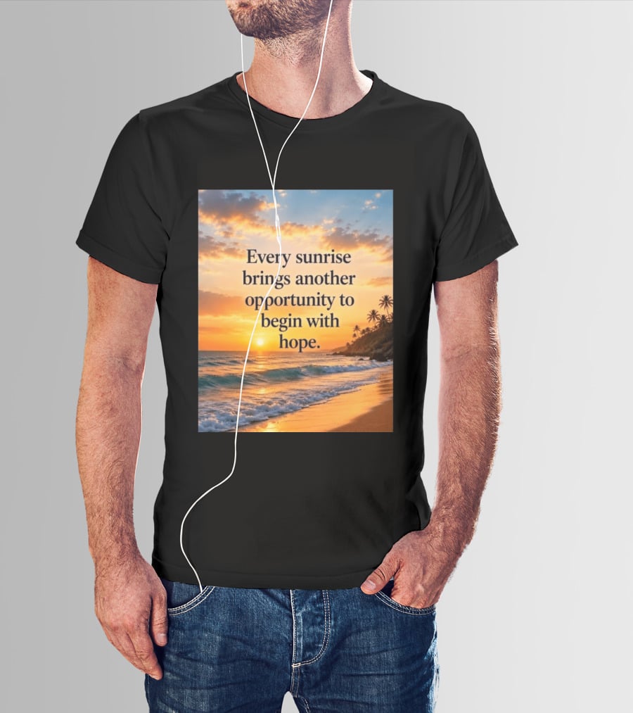 Every Sunrise Brings Another Opportunity To Begin With Hope Scenic Beach View T-Shirt