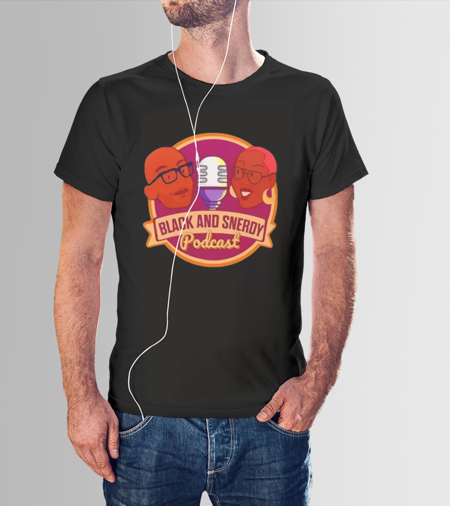 Black And Snerdy Podcast Hosts Microphone T-Shirt