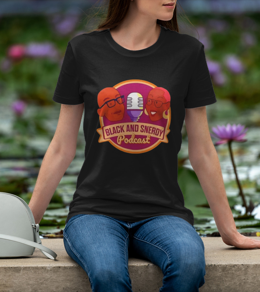 Black And Snerdy Podcast Hosts Microphone T-Shirt