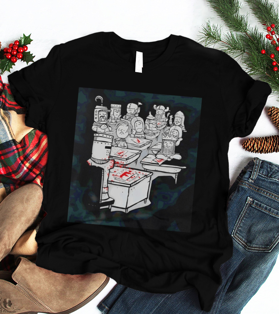 Bloody Knight Classroom Cartoon Failing Grade F T-Shirt