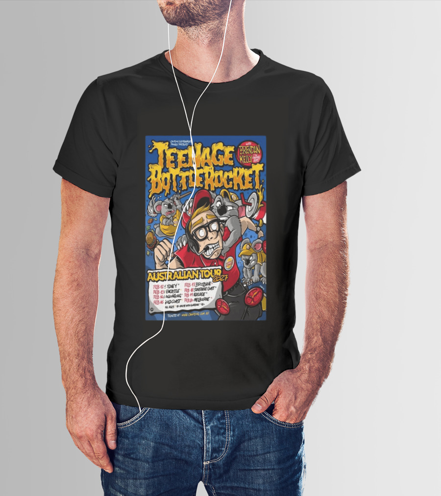 Teenage Bottle Rocket Australian Tour 2024 With Brendan Kelly Dates And Cities T-Shirt