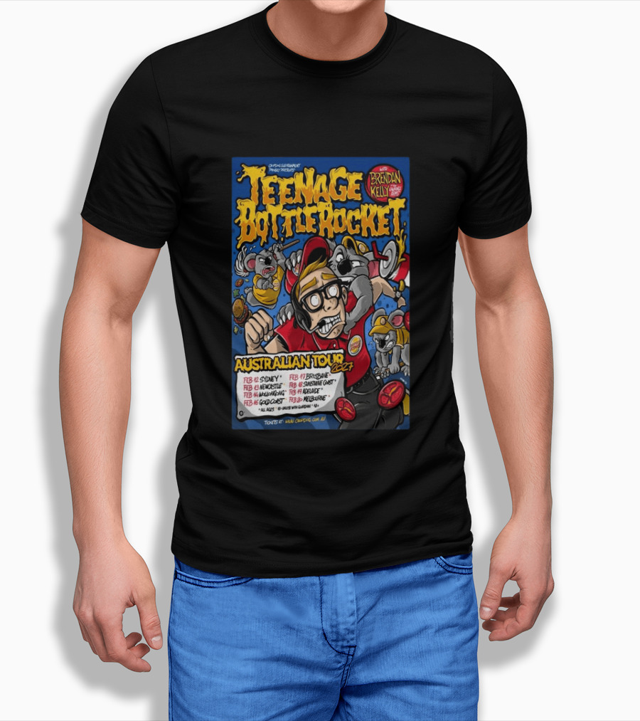 Teenage Bottle Rocket Australian Tour 2024 With Brendan Kelly Dates And Cities T-Shirt
