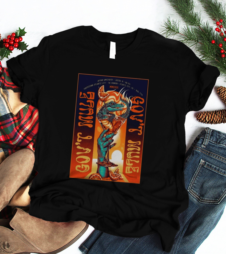 Gov't Mule Artpark Amphitheater Lewiston NY August 5 2026 Alligator Cocktail Tropicana Atlantic City August 7 MMXXVI T-Shirt