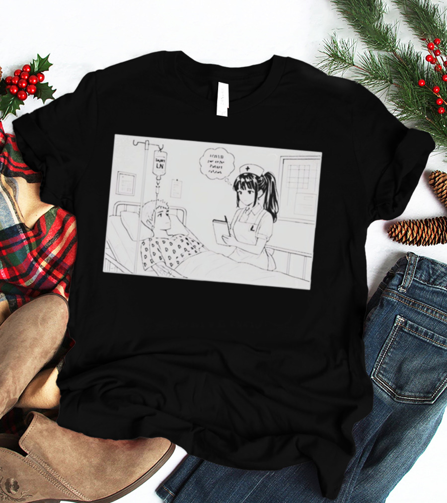 Nurse Manga Style Hospital Scene With Patient And IV Drip T-Shirt