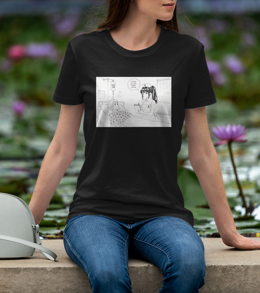 Nurse Manga Style Hospital Scene With Patient And IV Drip T-Shirt