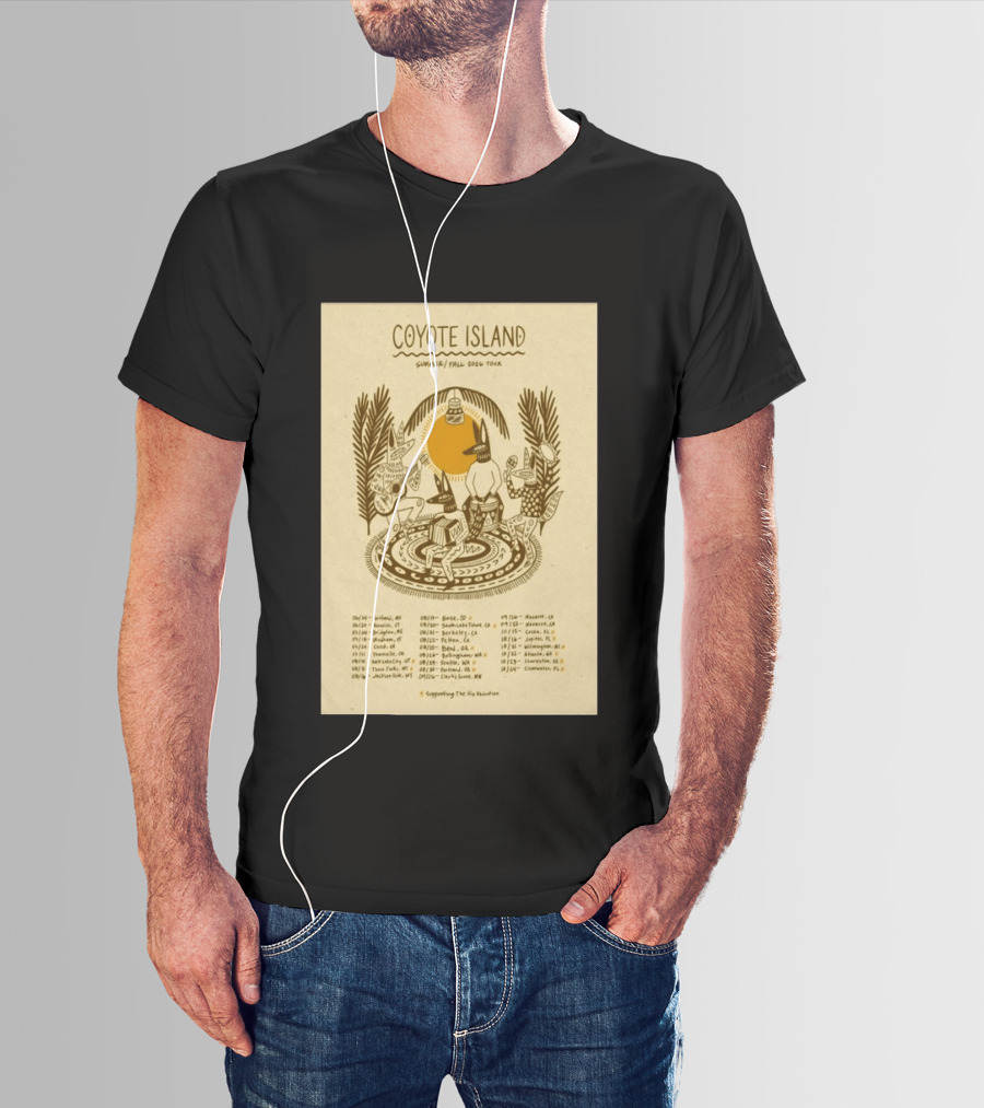 Coyote Island Summer Fall 2026 Tour Portland Boise Berkeley Petaluma T-Shirt