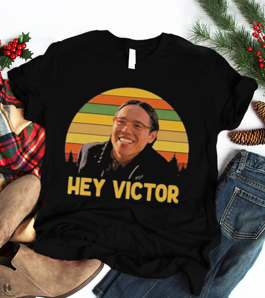 Hey Victor Thomas Builds The Fire Smoke Signals Retro Rainbow T-Shirt