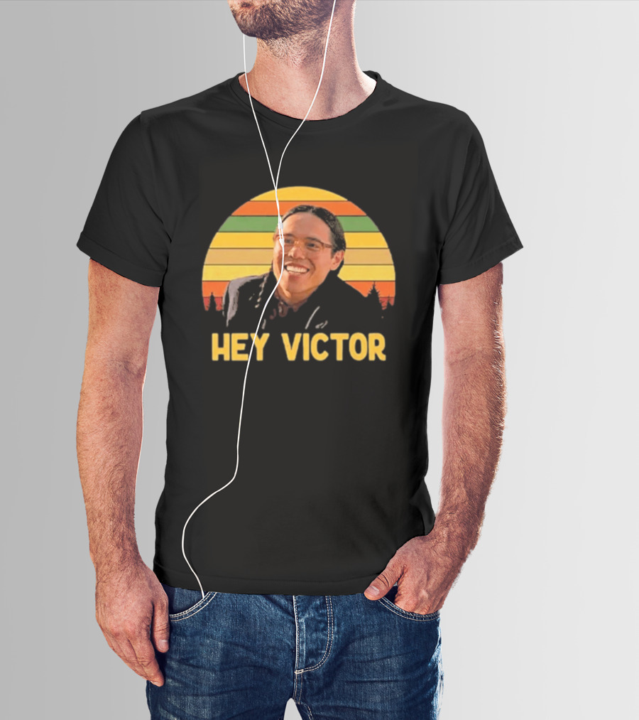 Hey Victor Thomas Builds The Fire Smoke Signals Retro Rainbow T-Shirt