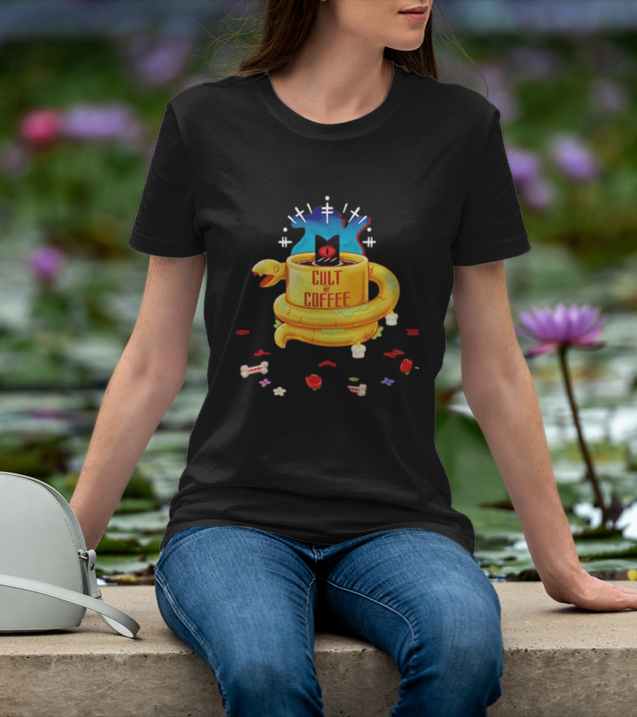 Cult Of Coffee Occult Snake Candle Witchcraft Cup T-Shirt