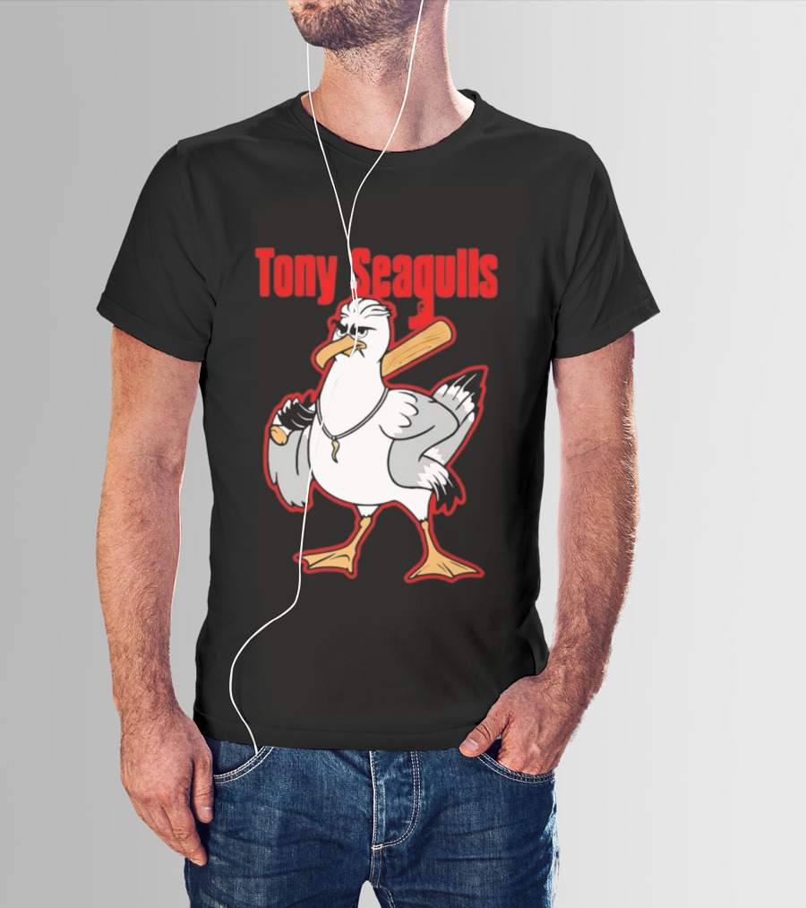 Tony Seagulls Mobster Bird Seagull Mafia T-Shirt