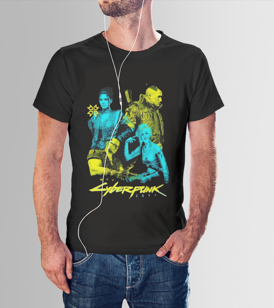 Cyberpunk 2077 Characters And Logo Video Game Merchandise T-Shirt