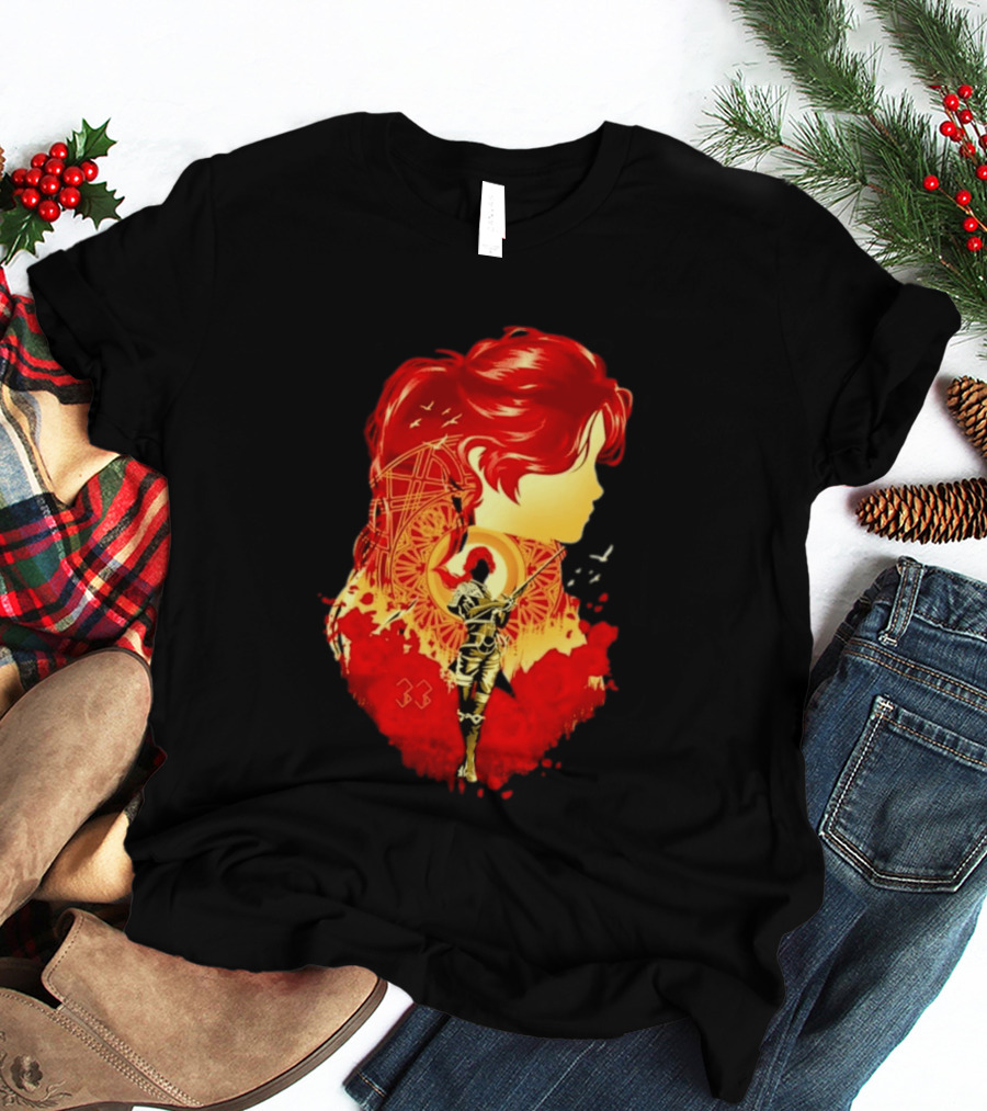 Paintress Expeditioner Red Haired Warrior Emblem 33 Discovery T-Shirt