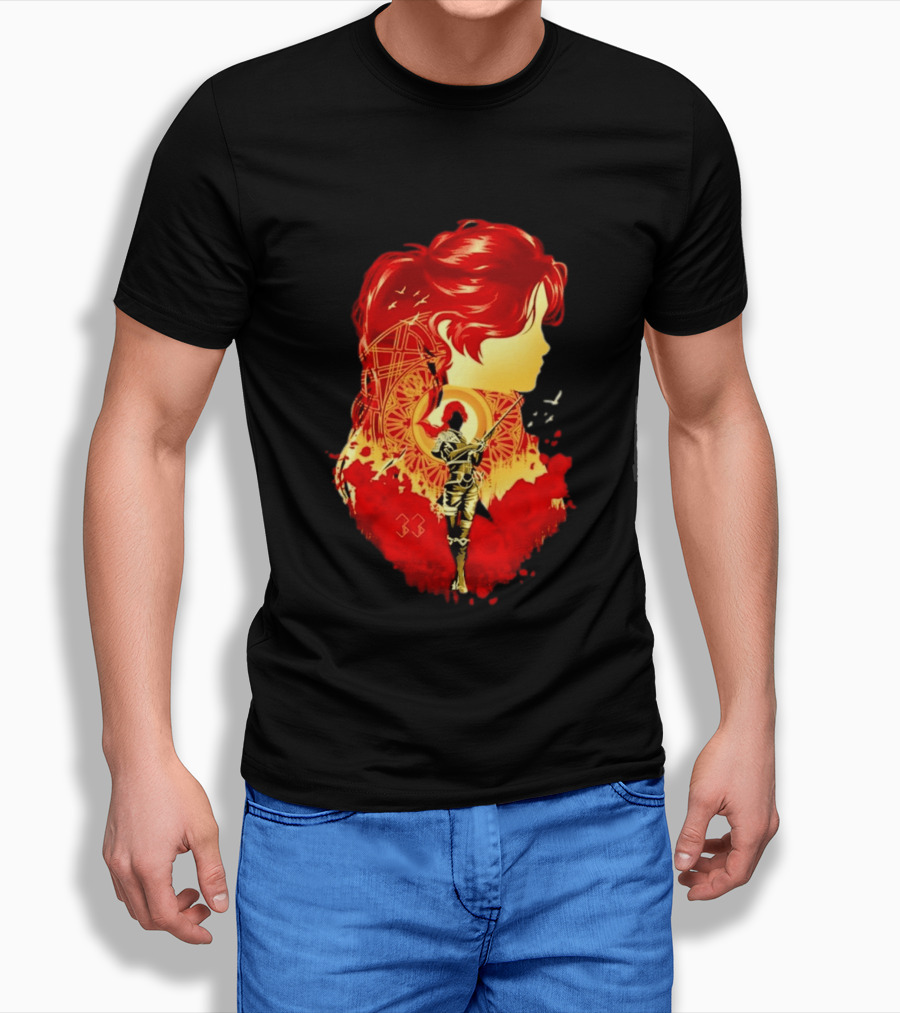 Paintress Expeditioner Red Haired Warrior Emblem 33 Discovery T-Shirt