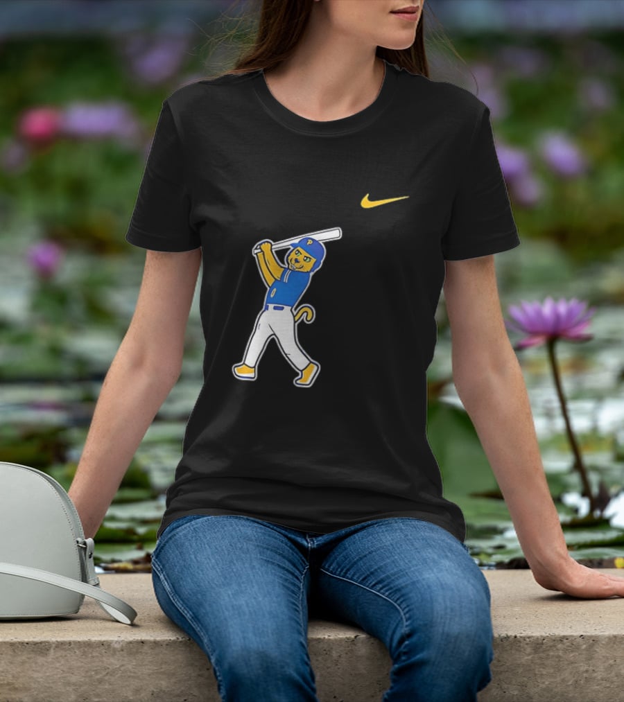 Pittsburgh Panthers Baseball Cartoon Mascot Batter Nike Sportswear T-Shirt