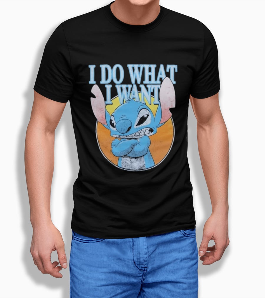 Disney Lilo And Stitch Men's Stitch I Do What I Want Vintage Look T-Shirt