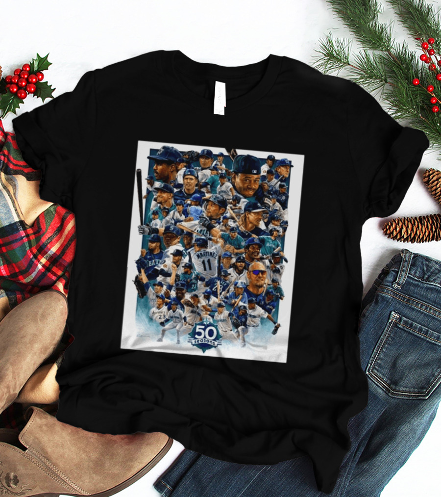 50 Seasons Presenting The Greatest Mariners Players Of All Time T-Shirt