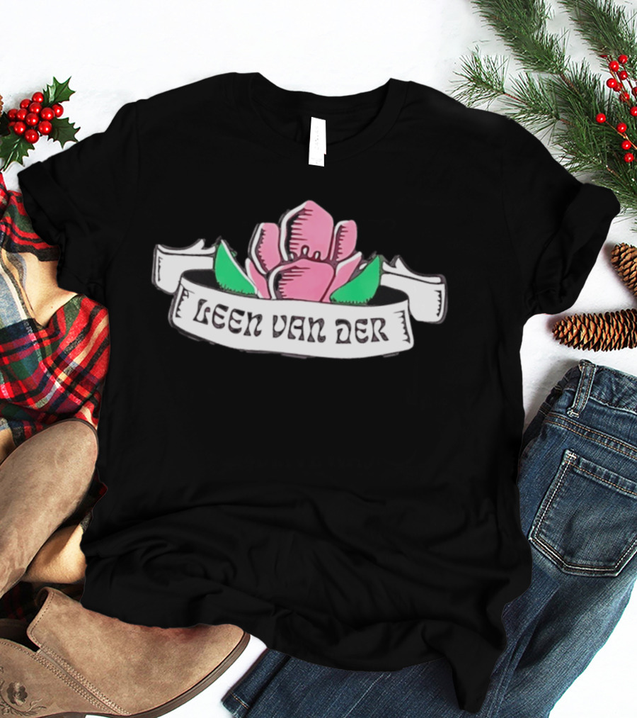 Leen Van Der Pink Flower Banner T-Shirt
