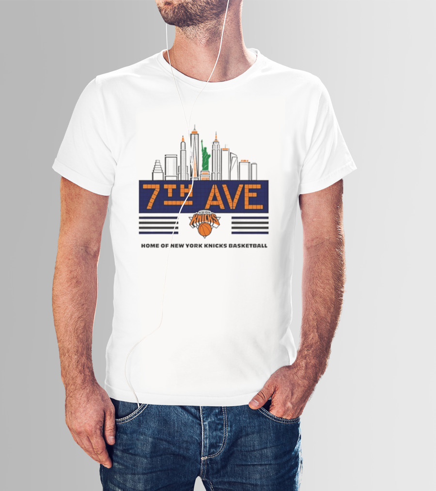 7th Ave New York Knicks Basketball Skyline T-Shirt