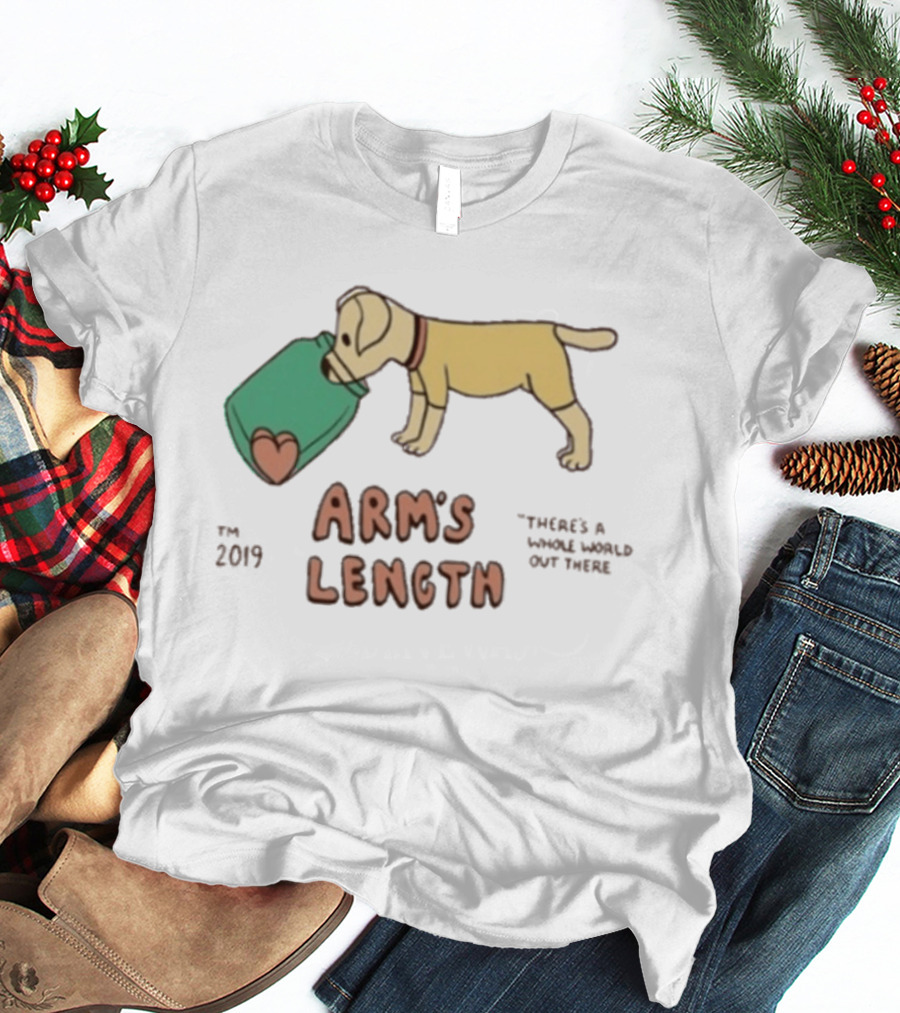 Arm's Length 2019 Dog With Jar There's A Whole World Out There T-Shirt