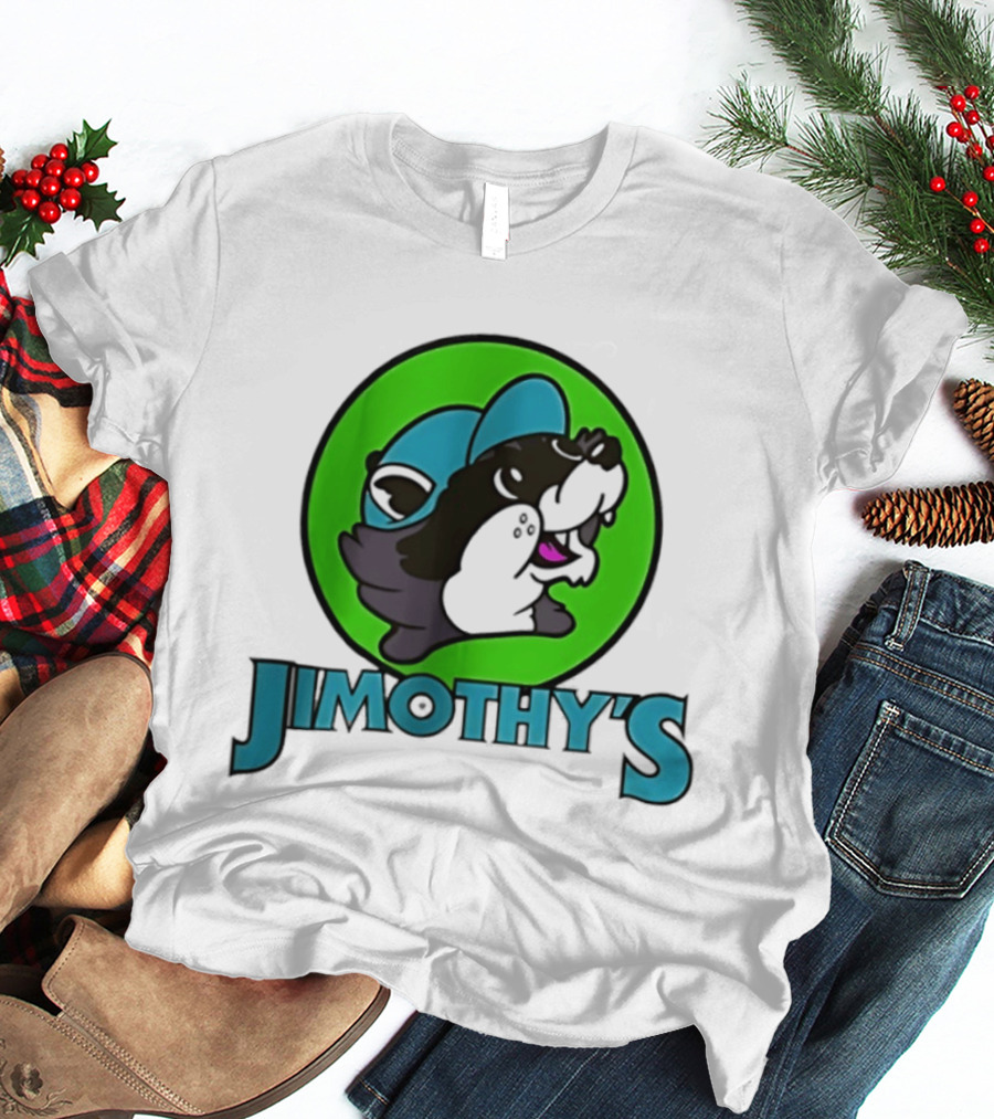 Jimothy's Cartoon Hat Character In Green Circle T-Shirt