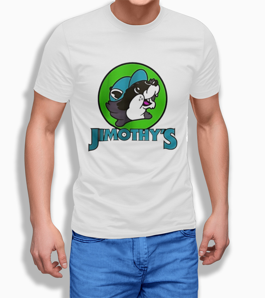 Jimothy's Cartoon Hat Character In Green Circle T-Shirt