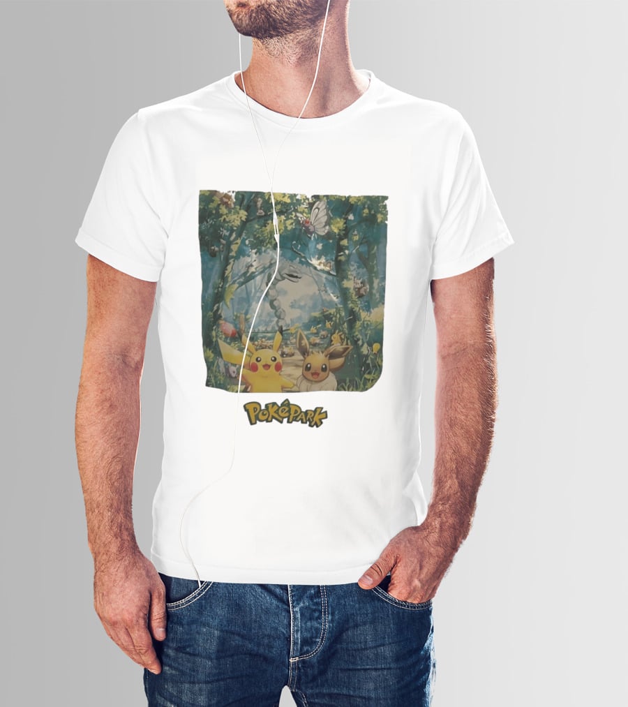 Pikachu Eevee PokéPark Kanto Forest Onix Butterfree Scene T-Shirt