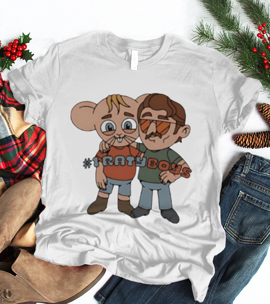 Ratyboys Cartoon Characters With Mouse And Sunglasses Duo T-Shirt