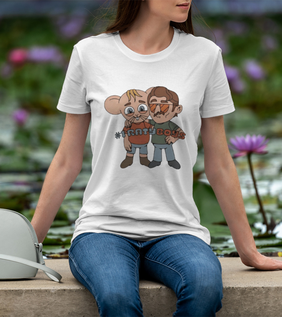Ratyboys Cartoon Characters With Mouse And Sunglasses Duo T-Shirt