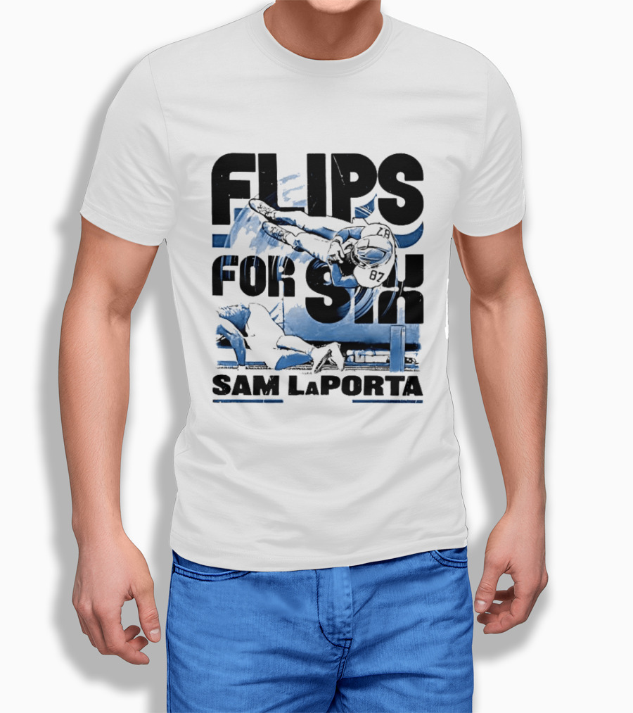Sam Laporta Flips For Six Detroit Football T-Shirt