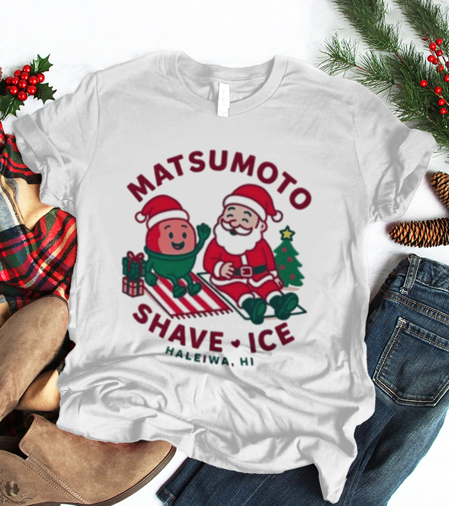 Matsumoto Shave Ice Christmas Haleiwa HI Santa Holiday 2025 T-Shirt