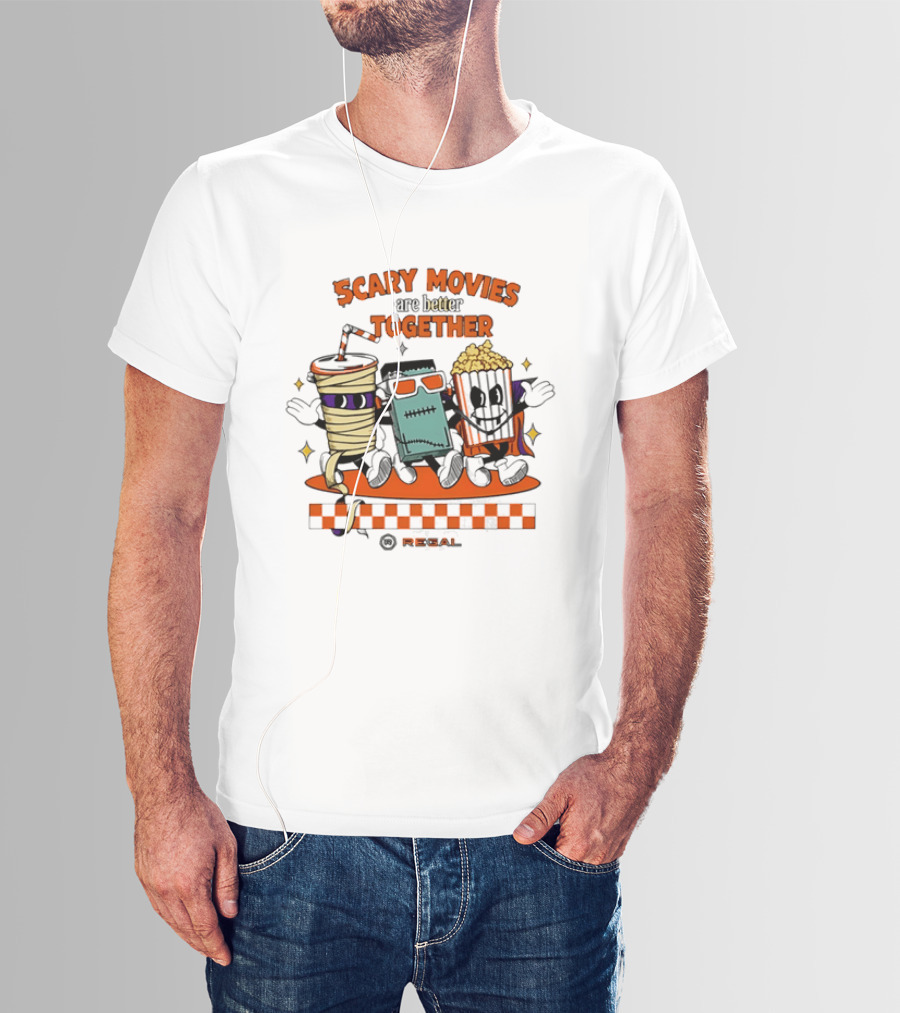 Scary Movies Are Better Together Halloween Snack Monsters Regal T-Shirt
