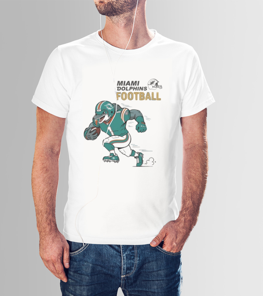 Miami Dolphins Aqua Rush Football Helmet Player T-Shirt