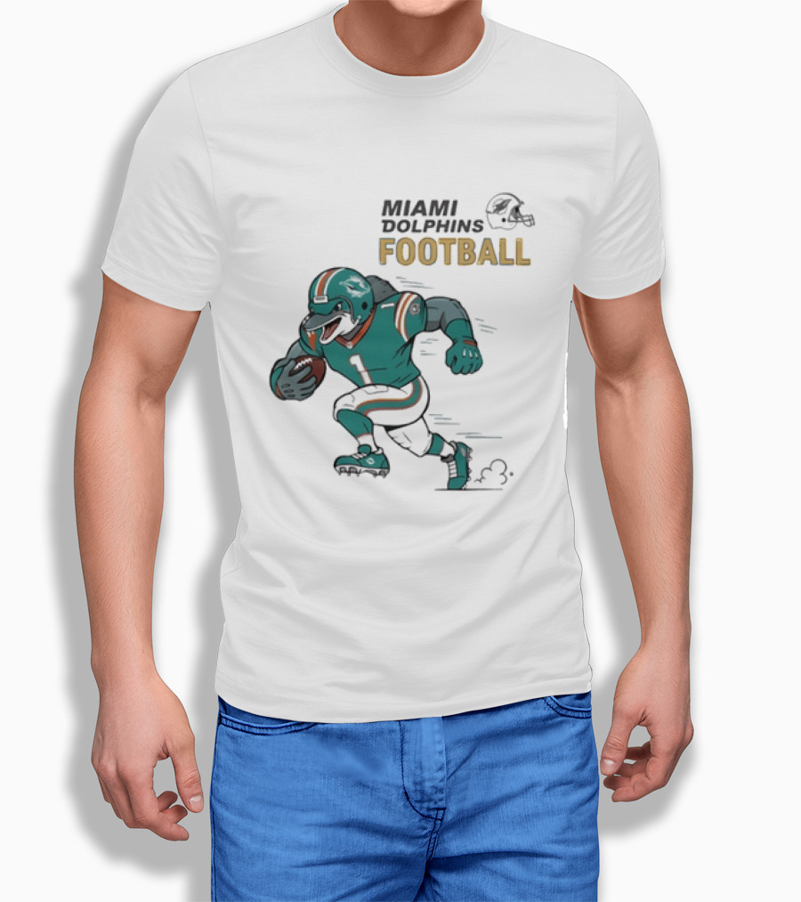 Miami Dolphins Aqua Rush Football Helmet Player T-Shirt